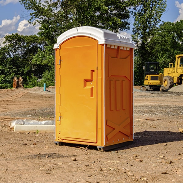 how often are the portable restrooms cleaned and serviced during a rental period in Plum